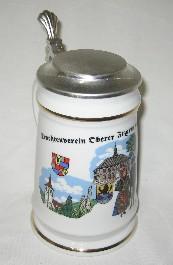 Bierkrug klein, breit mit Deckel