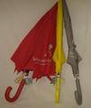 Schirm rot, gelb, grau mit Automatik